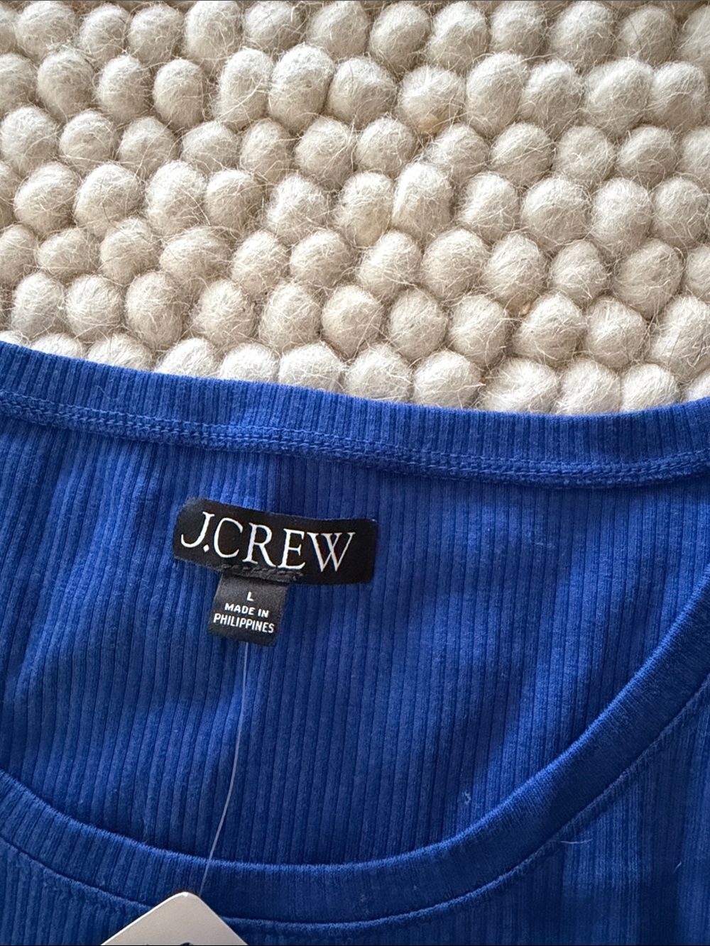 J.Crew Long-Sleeve Ribbed Tee in Cobalt Blue - Picture 2 of 3